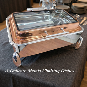 Services de vaisselle de luxe en acier inoxydable pour réchauds de buffet, idéaux pour mariages et maintien au chaud des aliments DCD-001 - Product Image 1