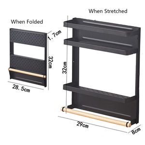 Organizador de almacenamiento de acero de 2 niveles montado en la pared, estante magnético para especias para cocina y nevera, diseño que ahorra espacio, Material de Metal duradero - Product Image 6