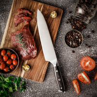 Couteau de chef de cuisine, manche en bois de Pakka noir, acier inoxydable à haute teneur en carbone 1.4116, hachoir de cuisine, couteau de chef, découpe de viande, légumes