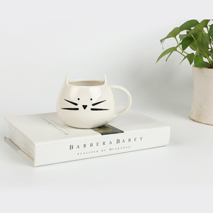Taza de Cerámica Europea Simple en Oferta, Linda Taza de Agua con Cara de Gato, Tazas y Platillos de Té con Dibujos Animados de Gatos - Product Image 5