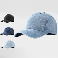 Gorra de Béisbol de Mezclilla Lavada, Estilo Vintage, Color Sólido, Ajustable, con Visera Curva, Unisex, Gorra Tipo Dad Hat, con Logotipo Personalizado Bordado, de Algodón y Mezclilla