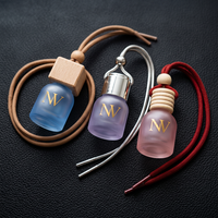 Flacon diffuseur de parfum pour voiture en verre rond coloré de 10 ml, avec bouchon à vis, pour huile essentielle