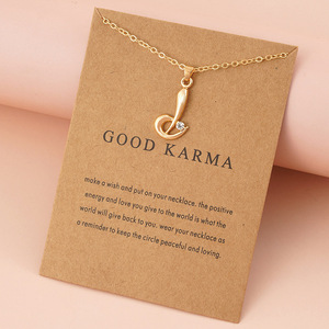 2023 bijoux de mode plaqué or inspirant Femme collier bon <span class=keywords><strong>Karma</strong></span> Message carte colliers pour les femmes - Product Image 6