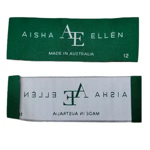 Woven Label Custom Logo Polyester And Cotton Garment Woven Label Patch Sew On Clothing For Bags Washable Main Garment Tag Labels