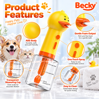 Distributeur de savon électrique pour chien en forme de canard mignon, machine à bulles pour animaux de compagnie, vaporisateur de shampoing personnalisé pour chien, fabriqué en usine