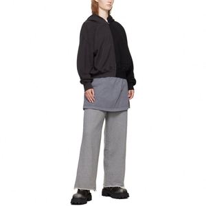 Sudadera con capucha de dos tonos personalizada para mujer Sudadera con capucha de gran tamaño con hombros caídos y ajuste cuadrado de peso pesado Sudadera con capucha recortada con cremallera - Product Image 4