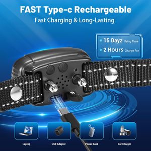 एमज़ कुत्ते छाल कॉलर 5 समायोज्य संवेदनशीलता के साथ 5 समायोज्य संवेदनशीलता ip67 वाटरप्रूफ कुत्ते छाल निवारक उपकरण - Product Image 4