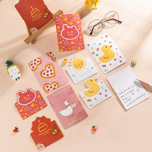 Custom Normal Printing Cartoon New Year's Day Creative Small Card Wedding Greeting Card Blessing Message Card