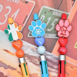 Accessoires de perles en PVC souple double face, série empreintes de pattes d'animaux mignons, perles focales DIY pour stylos à bille, pour le marché transfrontalier - Product Image 2