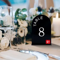 Numéros de table pour décoration de mariage, numéros de table en acrylique givré en forme d'arche, décoration de table de mariage