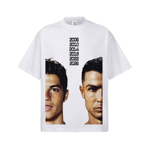 Camiseta de Hombre Personalizada con Retrato del Futbolista <span class=keywords><strong>Cristiano</strong></span> <span class=keywords><strong>Ronaldo</strong></span>, 100% Algodón, Estilo Urbano, Manga Corta, Talla Grande - Product Image 4