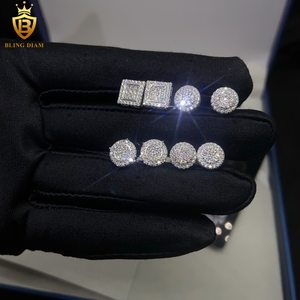En Stock Mode HipHop Style VVS Moissanite <span class=keywords><strong>Boucle</strong></span> <span class=keywords><strong>D</strong></span>'<span class=keywords><strong>oreille</strong></span> Glacé Moissanite <span class=keywords><strong>Diamant</strong></span> Boucles <span class=keywords><strong>D</strong></span>'oreilles 925 <span class=keywords><strong>Argent</strong></span> Boucles <span class=keywords><strong>D</strong></span>'oreilles Hommes Femmes - Product Image 2