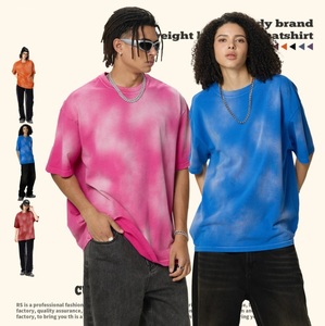 Camiseta de Manga Corta Extra Grande para Hombre, Estilo <span class=keywords><strong>Macaque</strong></span>, Lavada, con Estampado en Aerosol, 100% Algodón - Product Image 2