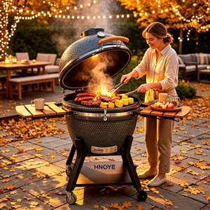 Barbecue Kamado <span class=keywords><strong>en</strong></span> céramique <span class=keywords><strong>de</strong></span> 26 pouces avec grille <span class=keywords><strong>en</strong></span> <span class=keywords><strong>fonte</strong></span> et outil à cendres - Product Image 1