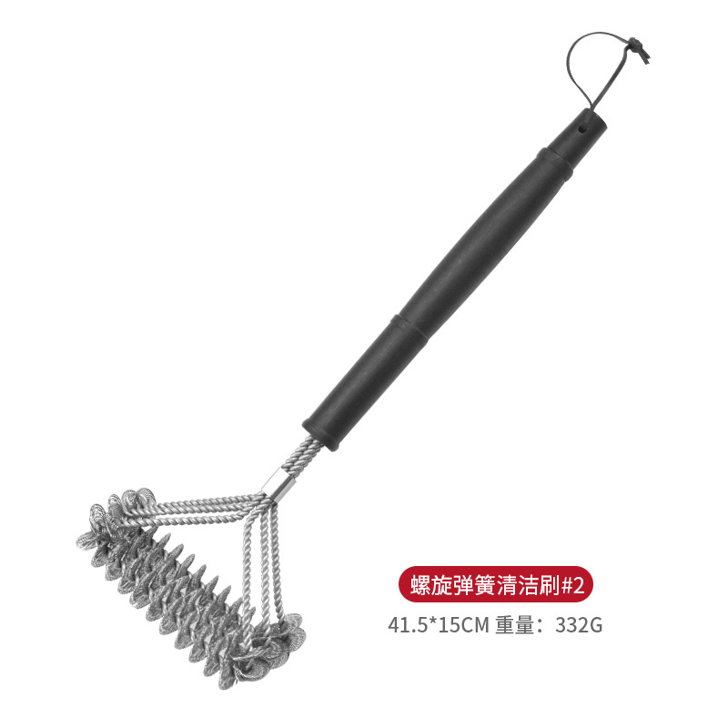Stacked head helical spring brush