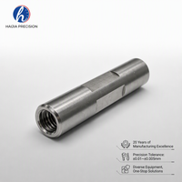 Pilier de positionnement en acier inoxydable personnalisé CNC à faible quantité minimale de commande, avec broche filetée interne, guide de fixation, fil EDM 3D HJ
