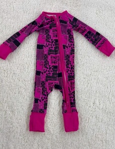 Romper Bayi Anak-Anak Bahan Bambu Motif Kotak-Kotak dengan Ritsleting, Jumpsuit Piyama Anak-Anak Bahan Bambu, Pakaian Bambu - Product Image 1