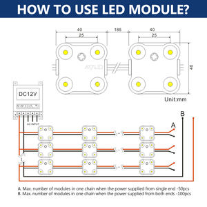 Módulo LED ADLED IP68 con Garantía de 5 Años, 1.8W, 3000K/4000K/6500K, DC12V, para Iluminación de Letras de Canal y Rótulos en Exteriores - Product Image 6