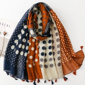Fancy New Dots Pattern Cotton Feeling Headscarf for Ladies Long <b>Large</b> Polyester Hijab Fashion Gold Bronzing Shiny <b>Scarves</b> Shawls - Product Image 1