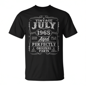 Camiseta vintage de julio de 1965, regalo de cumpleaños número 60 para mujer, diseño retro, piezas originales perfectamente envejecidas, edición limitada - Product Image 2