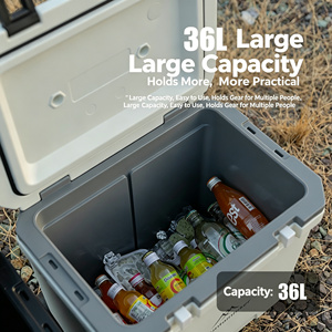 JINYI OUTDOOR Rotomolded Cooler Box 36L Square Portable Ice Chest with Retractable Handle and Wheels for Outdoor Camping - Product Image 6