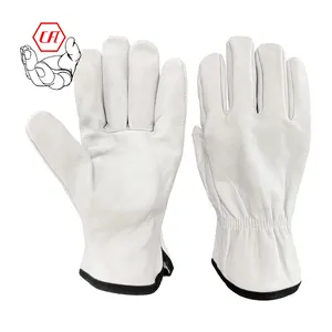 Guantes de seguridad para trabajo de jardinería, ala de cuero de cabra de grano - Product Image 1