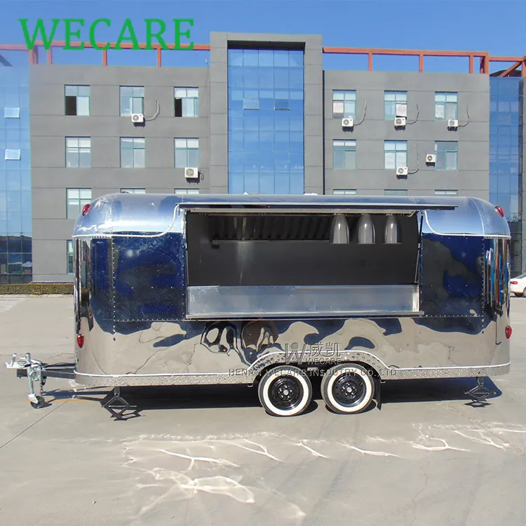 WECARE Airstream Mobile Kitchen China Food Van Car Coffee Kiosk Truck Trailer to Sell Food
