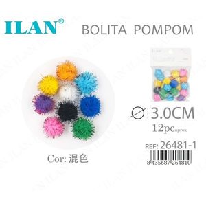 Il Bolita Pompon 3.0Cm Colori Misti per Decorazioni Artigianali - Product Image 1