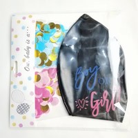 1 ensemble de ballons géants en latex noir de 36 pouces pour garçon ou fille, avec confettis bleus et roses, pour fête de révélation du sexe du bébé, décorations de fête