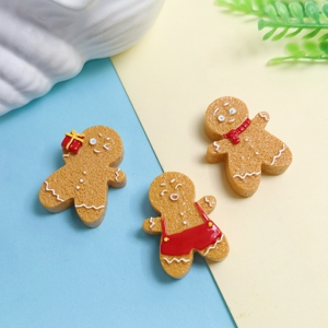 Großhandel Weihnachts-Lebkuchenmann-Cabochons, individuelle Mini-Feiertagsanhänger für Haar- und Handyschmuck-Accessoires - Product Image 1