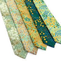 Corbata de Algodón con Diseño Floral de Menta Salvia para Hombre, Personalizable con Logotipo OEM, Proveedor de Corbatas