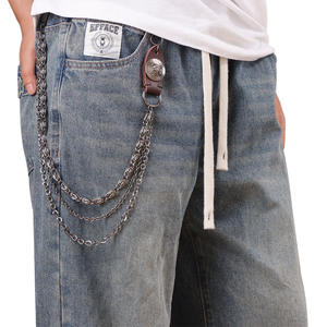 Chaîne de taille en métal style punk, motif crâne, unisexe, accessoire hip-hop pour jeans, chaîne de corps rétro en cuir de vachette, mode, usage quotidien - Product Image 4