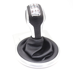 Poignée de levier de vitesse en cuir, cadre argenté, ajustement ergonomique pour Peugeot Citron C4 MK1 - Product Image 2