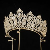 Vintage Baroque Diamant Cheveux Accessoires Femmes Mariage Couronne De Mariée Diadème Cubique Zircone Bandeau Anniversaires Pageants
