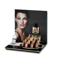Support d'affichage personnalisé de luxe en acrylique pour produits de soin du visage pour femmes, produits cosmétiques, étagère de marque privée, flacons de fond de teint liquide