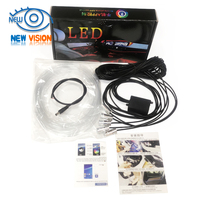 Bandes lumineuses LED pour l'intérieur de la voiture, kits d'éclairage ambiant multicolores RGB LIGHEID, 64 couleurs 5 en 1 avec 236 pouces de fibre optique