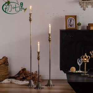 European Style Floor Candlestick Iron <b>Tall</b> <b>Candle</b> Holder Home Decoration Wabi Sabi Design - Product Image 1
