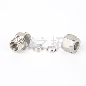 Raccord de compression en acier inoxydable, fileté NPT, droit, rigide, pour conduites - Product Image 1