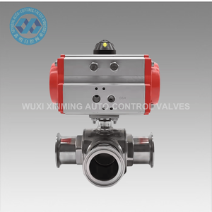 Válvula de Bola Inteligente de 3 Vías de Acero Inoxidable con Control Neumático para Agua, Personalizable OEM DN25-DN900, Personalización OEM - Product Image 2