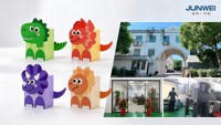 Boîtes en papier pliables recyclées pour cadeaux et friandises sur le thème des dinosaures, pour fêtes, baby shower, anniversaires, fournitures pour fêtes