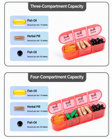 Organisateur de voyage 21 compartiments, boîte en PP multi-compartiments, plusieurs couleurs, vente en gros, boîte distributrice portable, étui en plastique