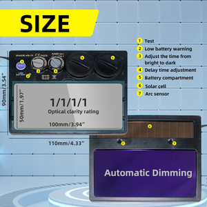 Casque de soudage solaire avec 2 capteurs d'arc, écran large 4/9-13, TIG MIG, batterie remplaçable, écran LCD, 2 sondes - Product Image 5
