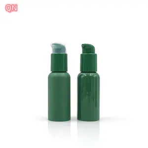 高品质60毫升绿色宠物圆形环保塑料化妆品包装瓶，带泵头，用于乳液和bb霜
