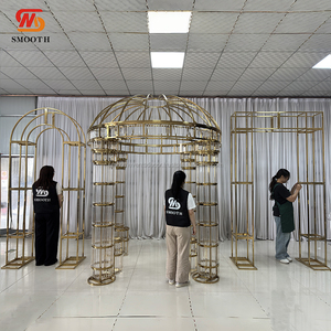 SMOOTH New Arrival Acrylic Wedding Chuppah Stainless Steel Canopy Mandap Crystal Wedding Arch For Event Decoration - Product Image 5