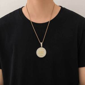 Circle English Letter Hip Hop Pendant Real Gold Plated Prong Setting 925 Silver Moissanite Bespoke Bling <b>Iced</b> <b>Out</b> Jewelry - Product Image 1