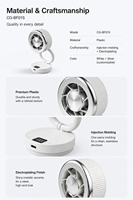 Ventilateur portable mini CG-BF01S, rétractable, rotation à 360°, 3 vitesses, 2000 mAh, rechargeable par Type-C, écran LED