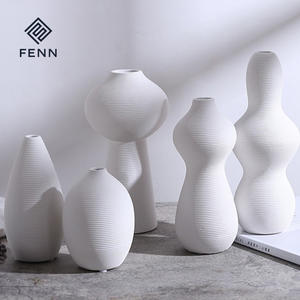 FENN-Jarrones grandes de decoración para <span class=keywords><strong>flores</strong></span>, Decoración de mesa artística para el hogar, <span class=keywords><strong>Jarron</strong></span> de cerámica, jarrón minimalista rústico para decoración del hogar, para hotel - Product Image 4