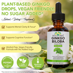 SOLOTREE 60ml Gocce di Estratto di <span class=keywords><strong>Ginkgo</strong></span> <span class=keywords><strong>Biloba</strong></span> Vegano Biologico, Integratore Liquido per il Supporto Cerebrale e della Concentrazione, per Uomini e Donne - Product Image 2