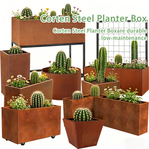 Fioriera Modulare Rialzata in Acciaio Corten, Vaso Personalizzabile Ecologico e Durevole per Uso Domestico e Commerciale - Product Image 4