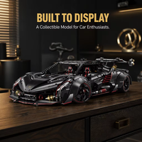 Modèle de jouet en blocs de construction de la série GULY Supercar, voiture de course technique MOC à l'échelle 1:8, cadeau de collection à assembler soi-même pour adultes